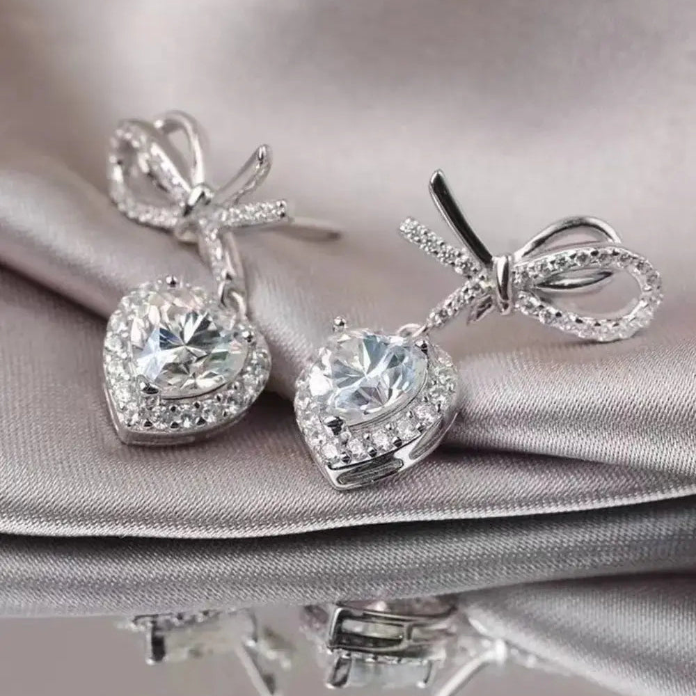 2 Carat Moissanite 925 Sterling Silver Heart Earrings Trendsi