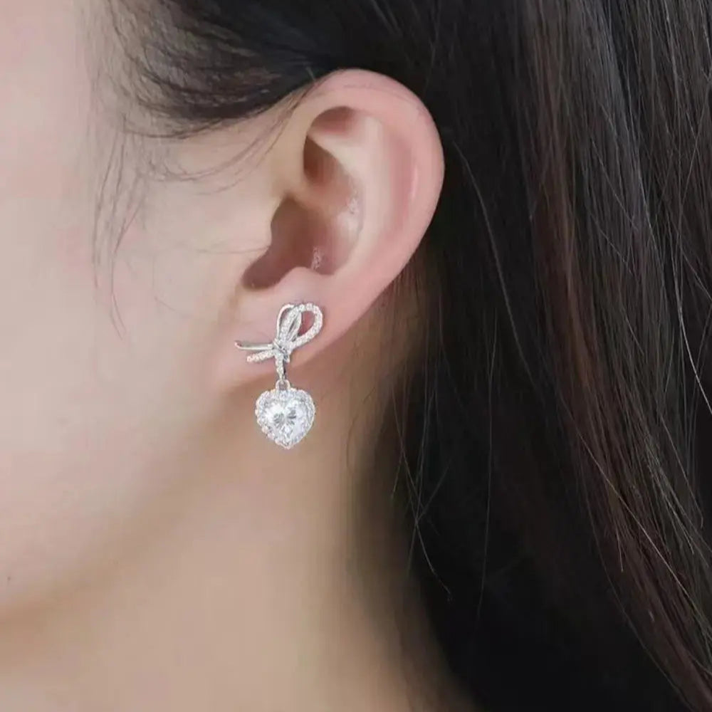 2 Carat Moissanite 925 Sterling Silver Heart Earrings Trendsi