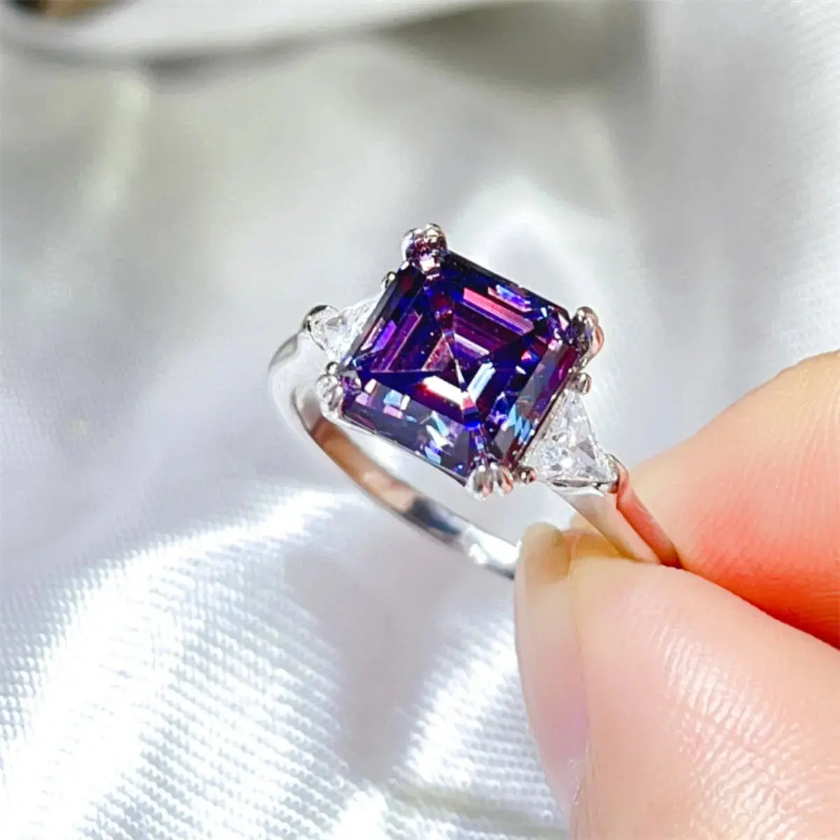 2 Carat Moissanite 925 Sterling Silver Ring Trendsi