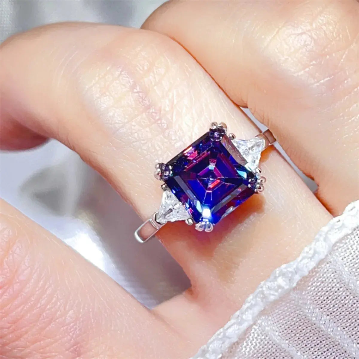 2 Carat Moissanite 925 Sterling Silver Ring Trendsi