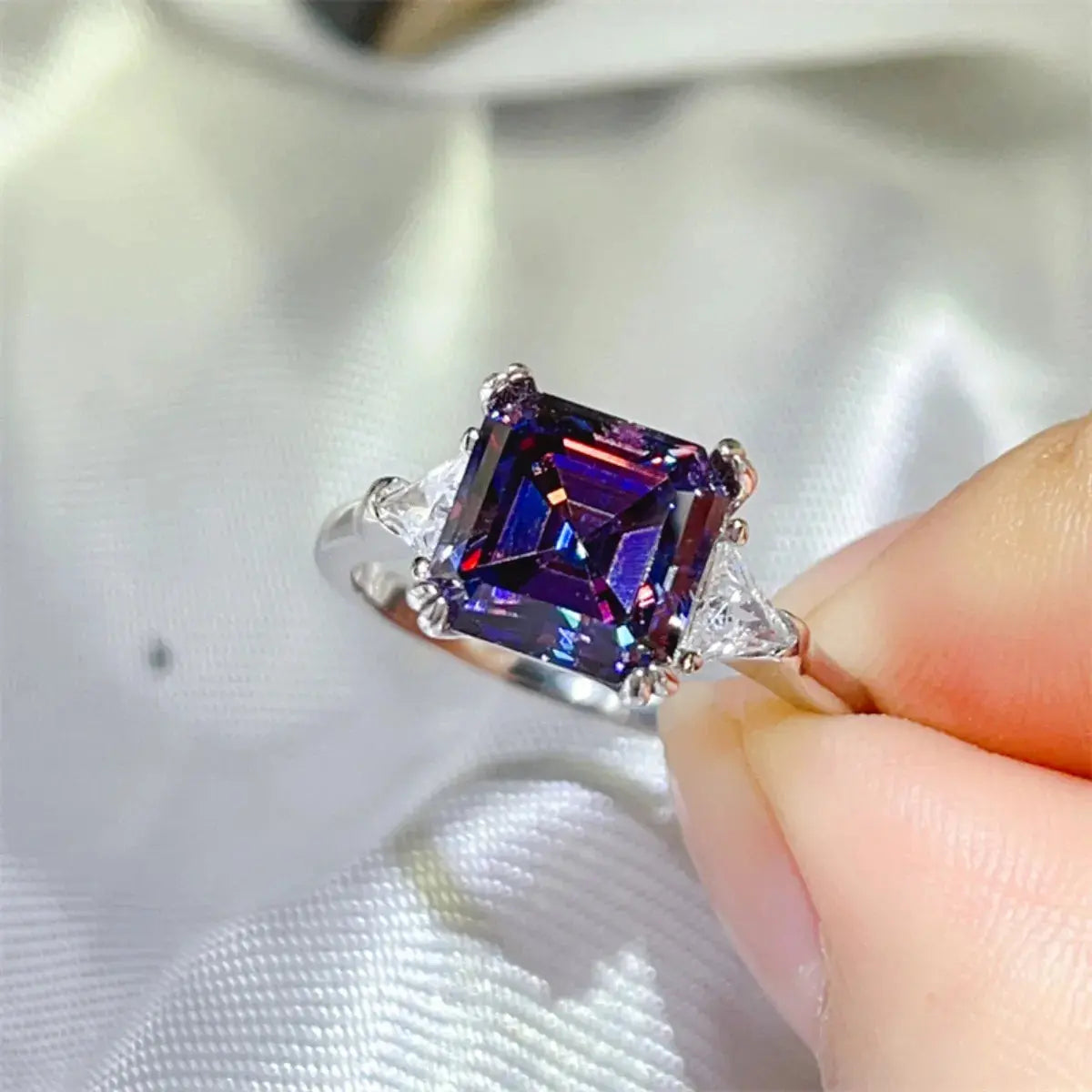 2 Carat Moissanite 925 Sterling Silver Ring Trendsi
