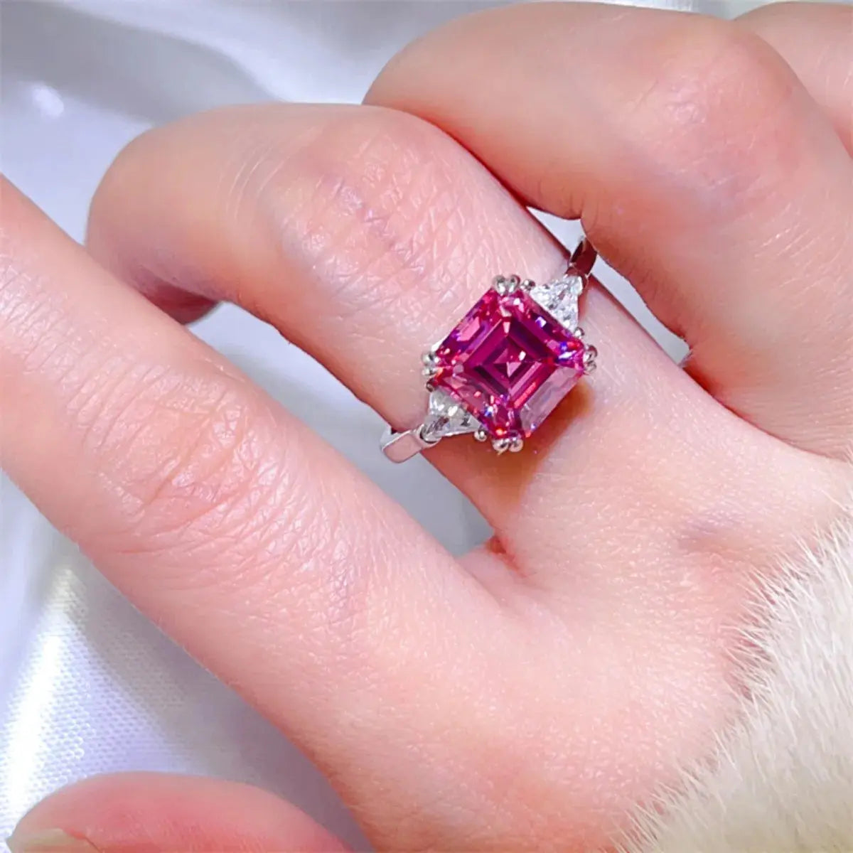 2 Carat Moissanite 925 Sterling Silver Ring Trendsi