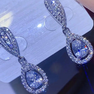 2 Carat Moissanite 925 Sterling Silver Teardrop Earrings Trendsi