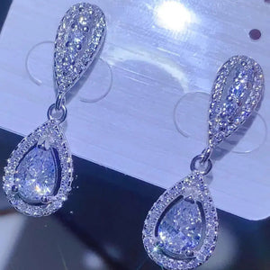 2 Carat Moissanite 925 Sterling Silver Teardrop Earrings Trendsi