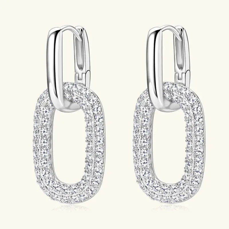 2.16 Carat Moissanite 925 Sterling Silver Earrings Trendsi