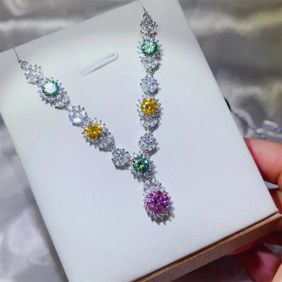 3.5 Carat Moissanite 925 Sterling Silver Necklace Trendsi