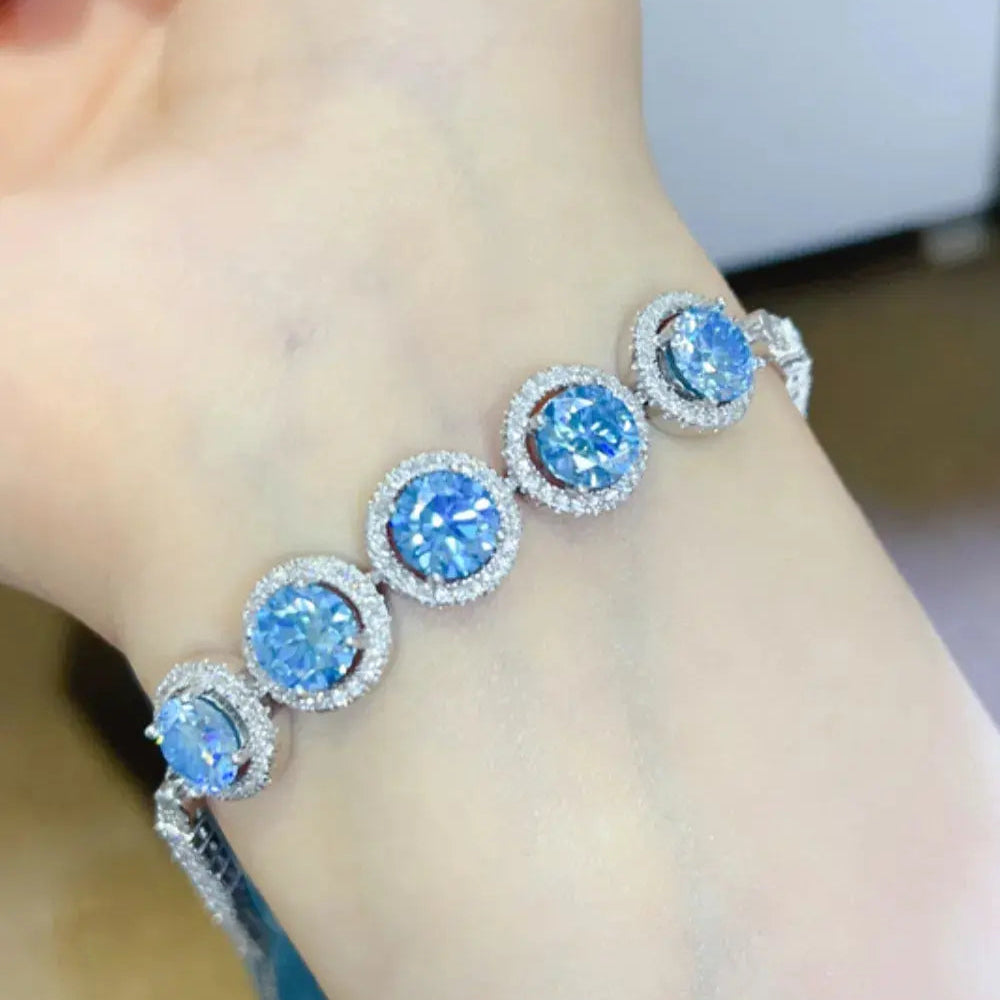 5 Carat Moissanite 925 Sterling Silver Bracelet Trendsi