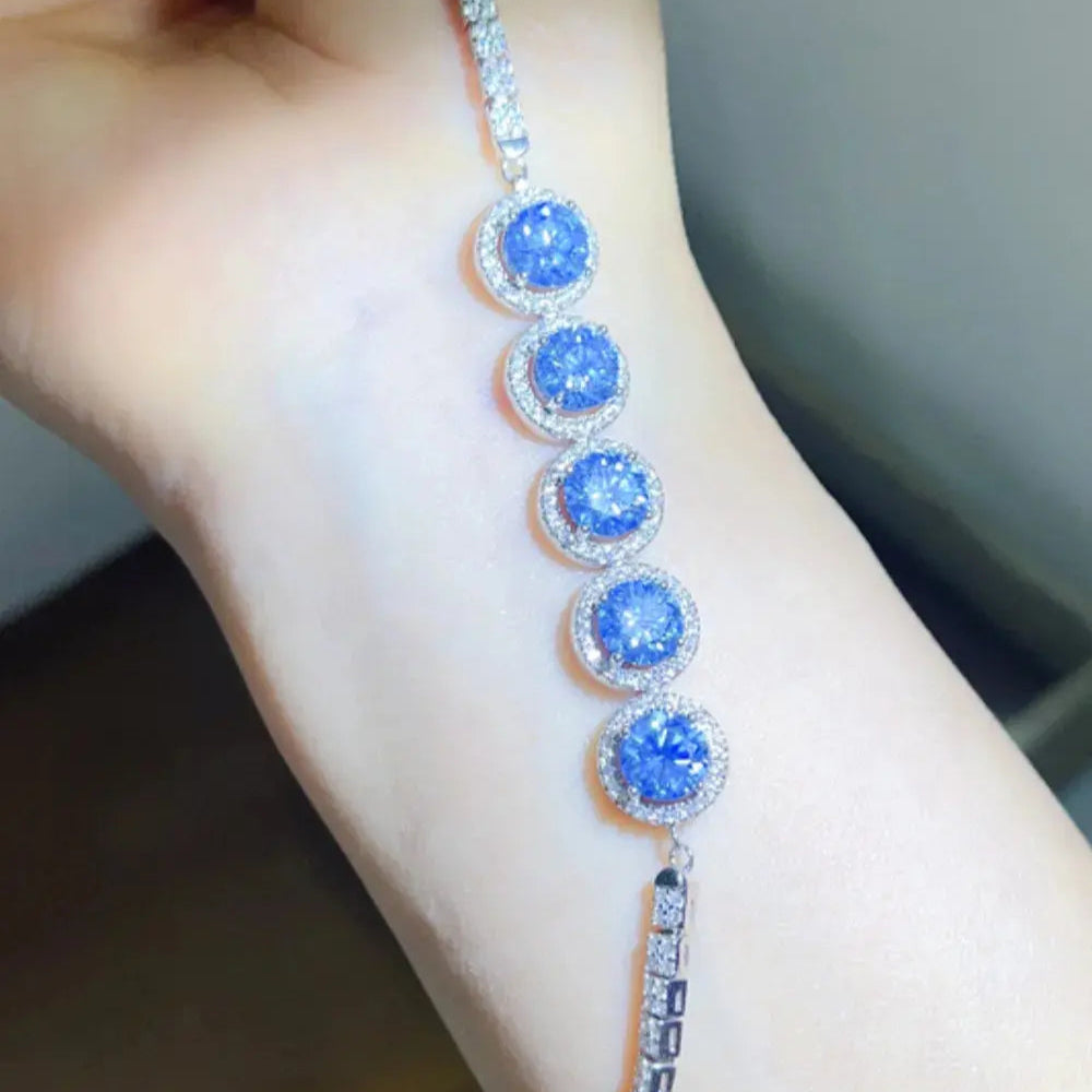 5 Carat Moissanite 925 Sterling Silver Bracelet Trendsi