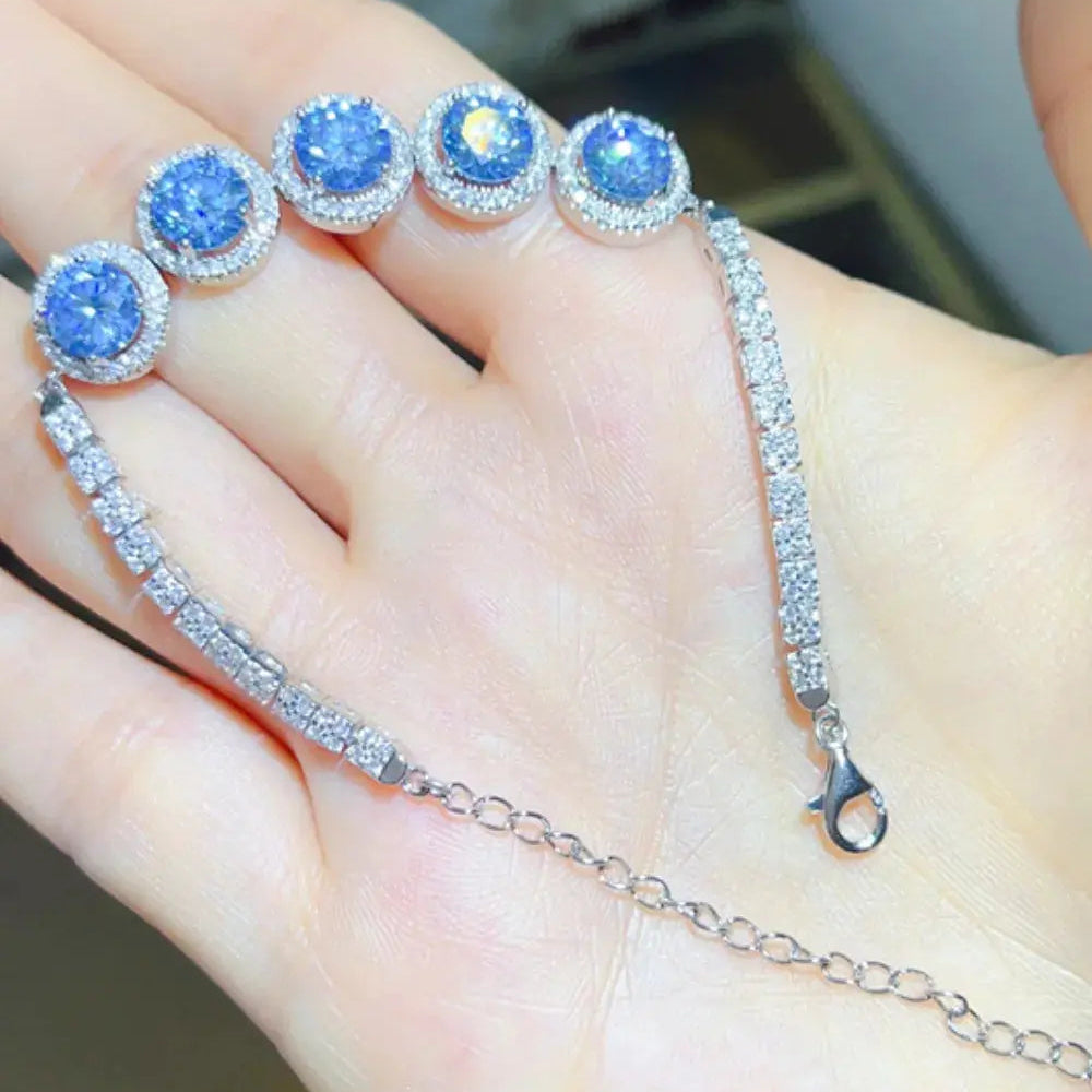 5 Carat Moissanite 925 Sterling Silver Bracelet Trendsi