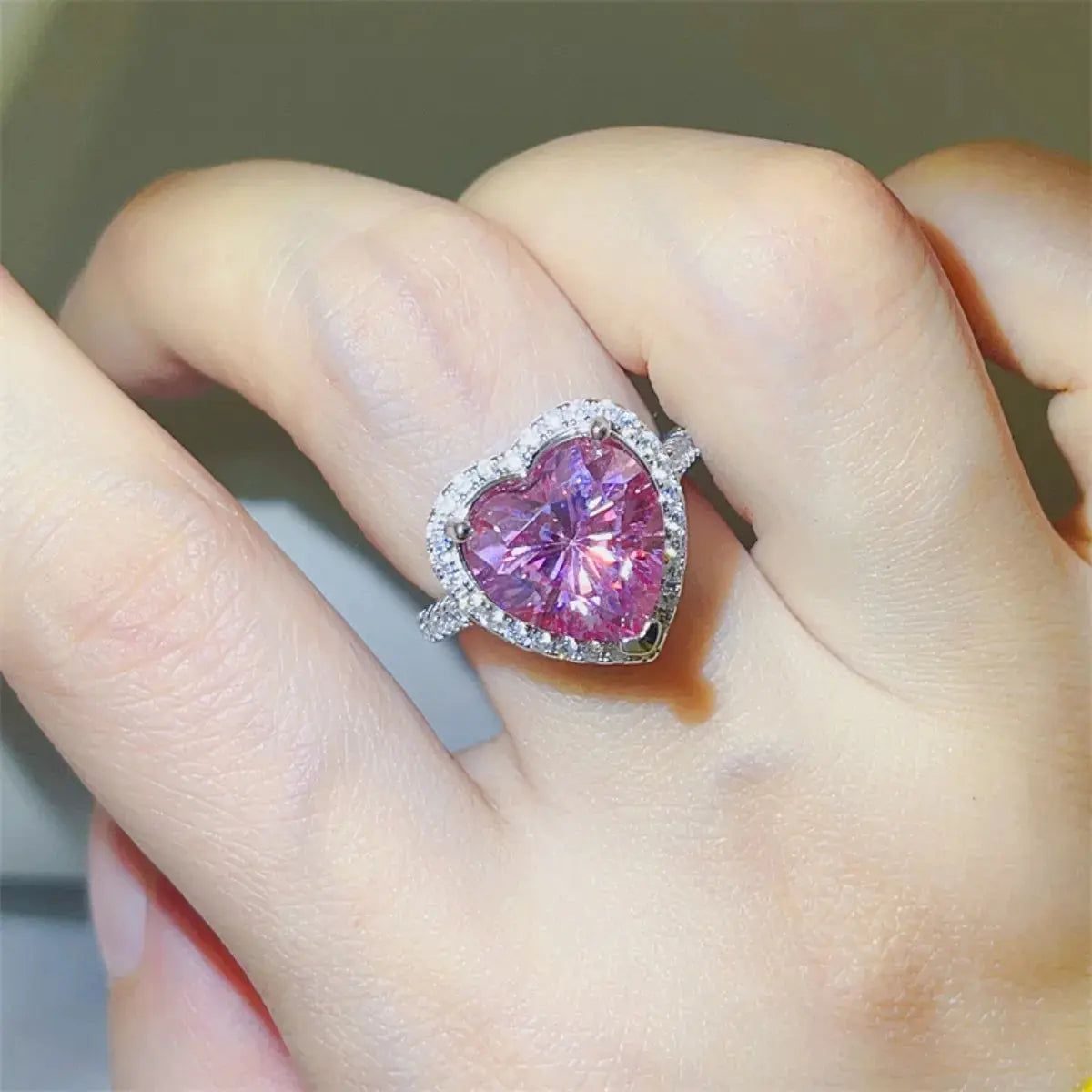 5 Carat Moissanite 925 Sterling Silver Heart Ring Trendsi