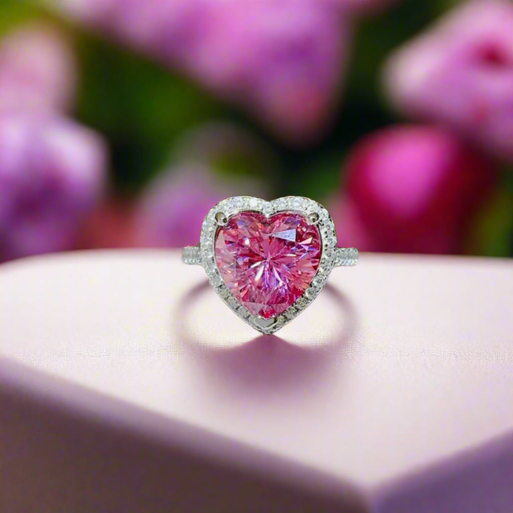 5 Carat Moissanite 925 Sterling Silver Heart Ring Trendsi