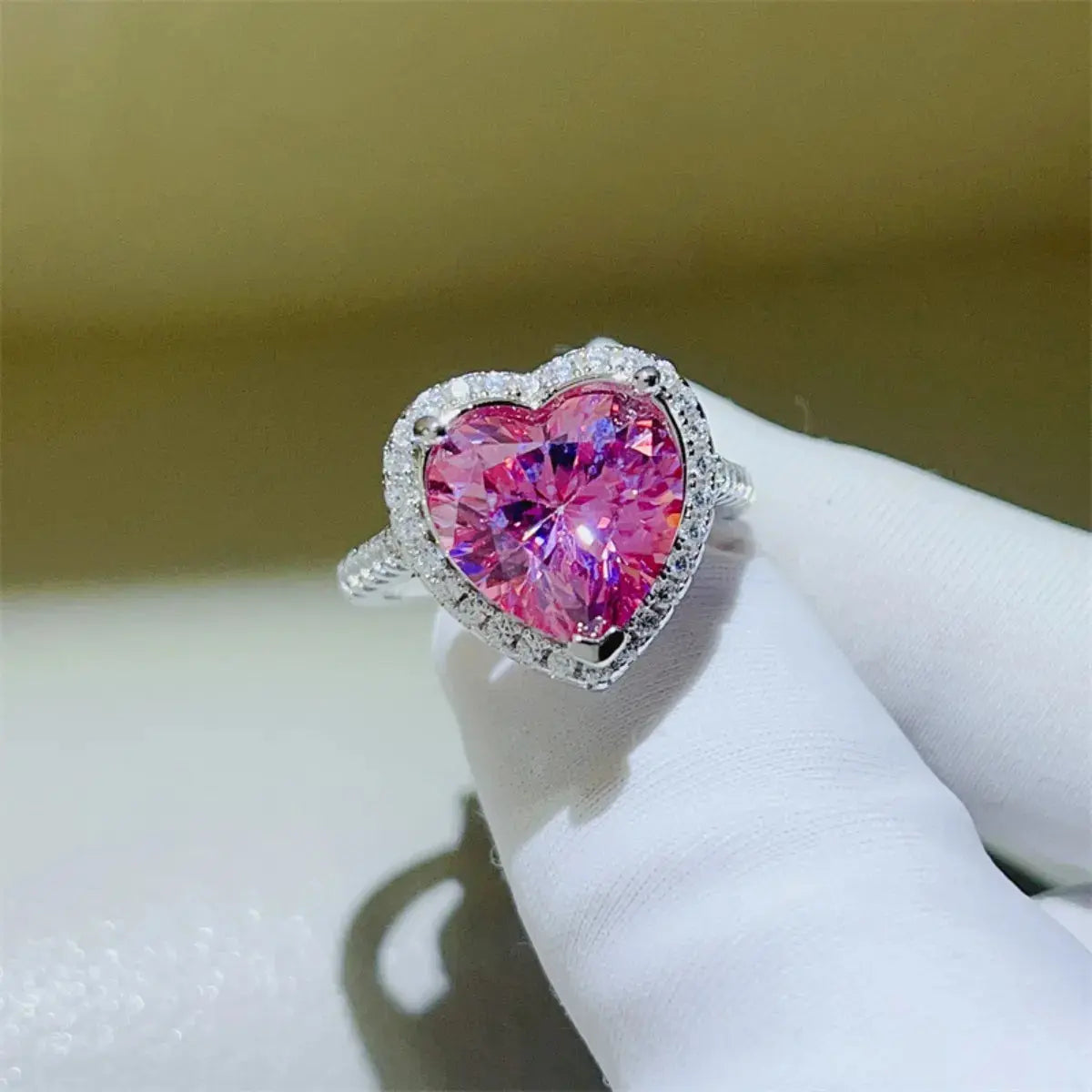 5 Carat Moissanite 925 Sterling Silver Heart Ring Trendsi