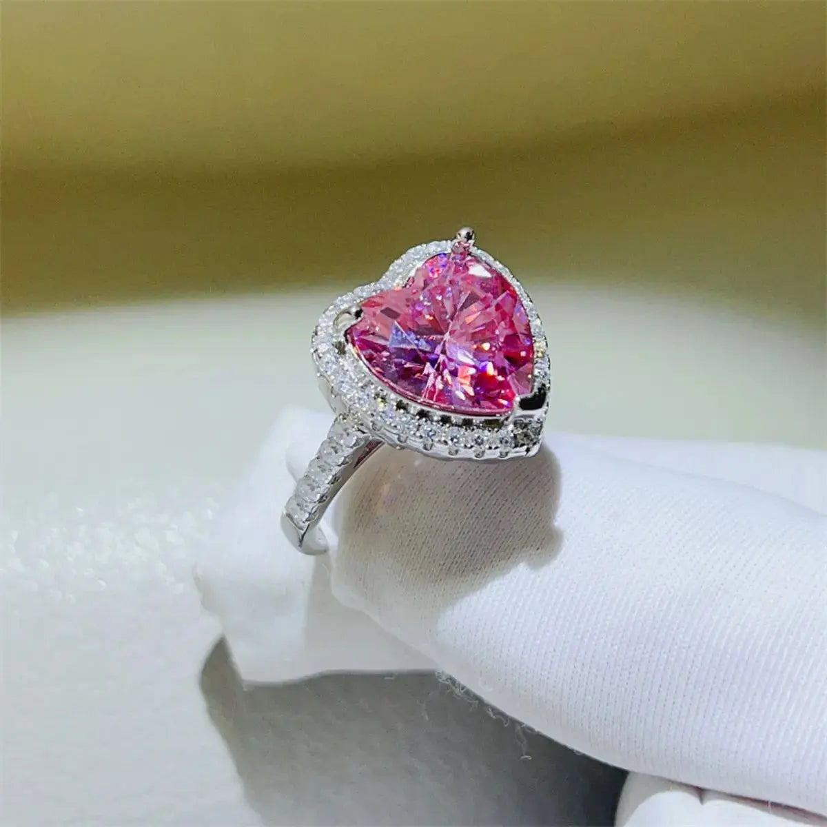 5 Carat Moissanite 925 Sterling Silver Heart Ring Trendsi