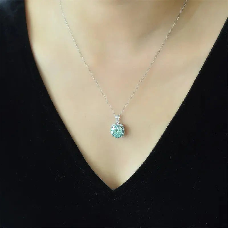 5 Carat Moissanite 925 Sterling Silver Pendant Necklace Trendsi