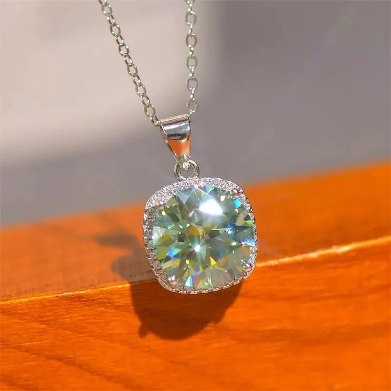 5 Carat Moissanite 925 Sterling Silver Pendant Necklace Trendsi
