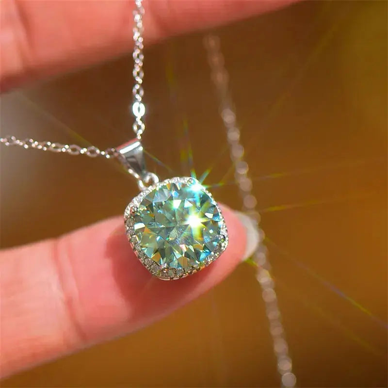 5 Carat Moissanite 925 Sterling Silver Pendant Necklace Trendsi