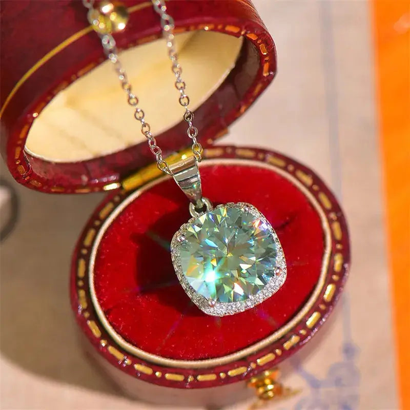 5 Carat Moissanite 925 Sterling Silver Pendant Necklace Trendsi