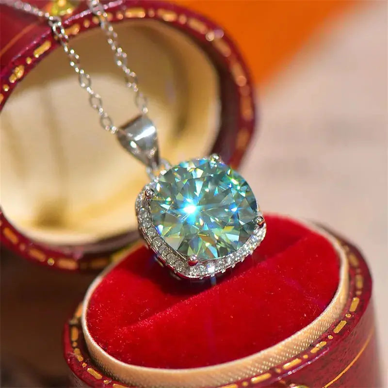5 Carat Moissanite 925 Sterling Silver Pendant Necklace Trendsi