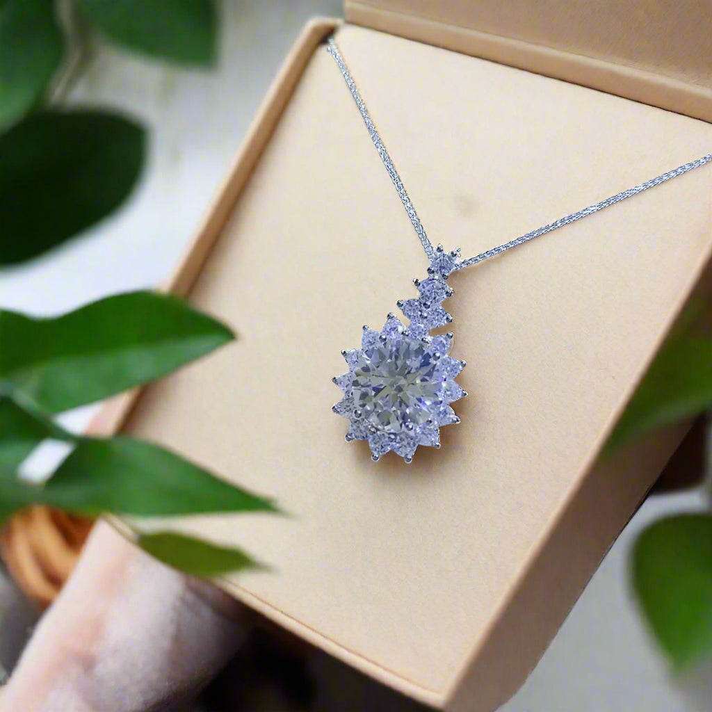 5 Carat Moissanite 925 Sterling Silver Pendant Necklace Trendsi