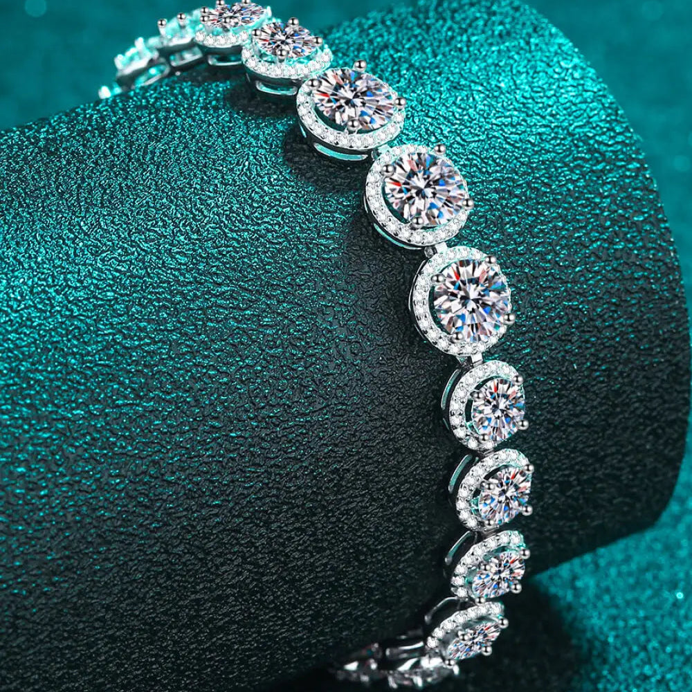 925 Sterling Silver 10.4 Carat Moissanite Bracelet Trendsi