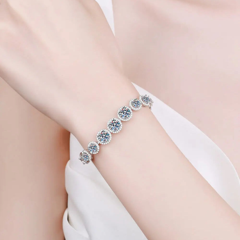 925 Sterling Silver 10.4 Carat Moissanite Bracelet Trendsi