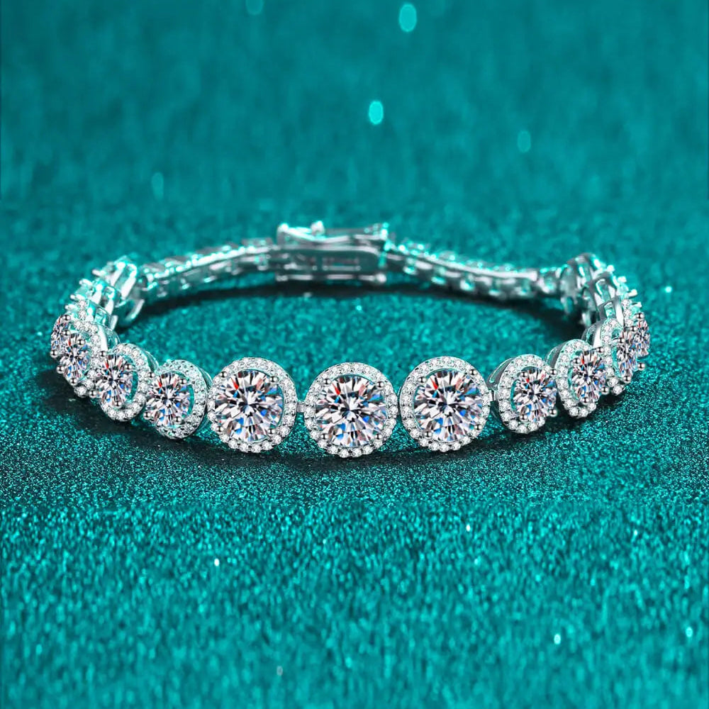 925 Sterling Silver 10.4 Carat Moissanite Bracelet Trendsi