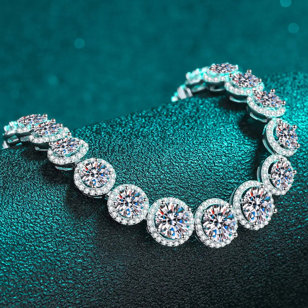 925 Sterling Silver 10.4 Carat Moissanite Bracelet Trendsi