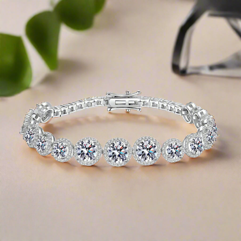 925 Sterling Silver 10.4 Carat Moissanite Bracelet Trendsi