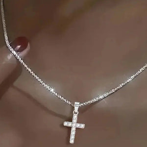 925 Sterling Silver Cross Necklace Trendsi