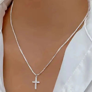 925 Sterling Silver Cross Necklace Trendsi