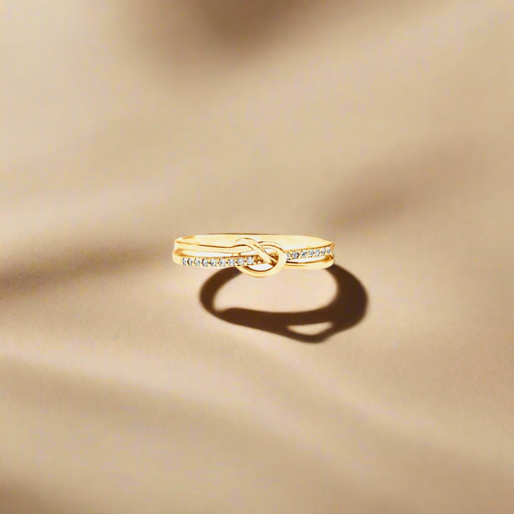 925 Sterling Silver Double-Layered Knot Ring Trendsi