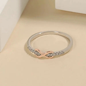 925 Sterling Silver Inlaid Zircon Infinity Symbol Ring Trendsi