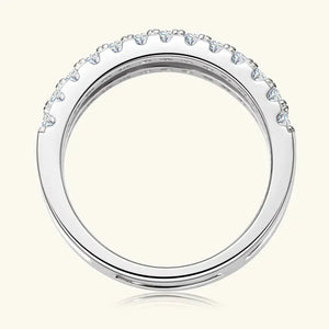 925 Sterling Silver Moissanite Double Layered Ring Trendsi
