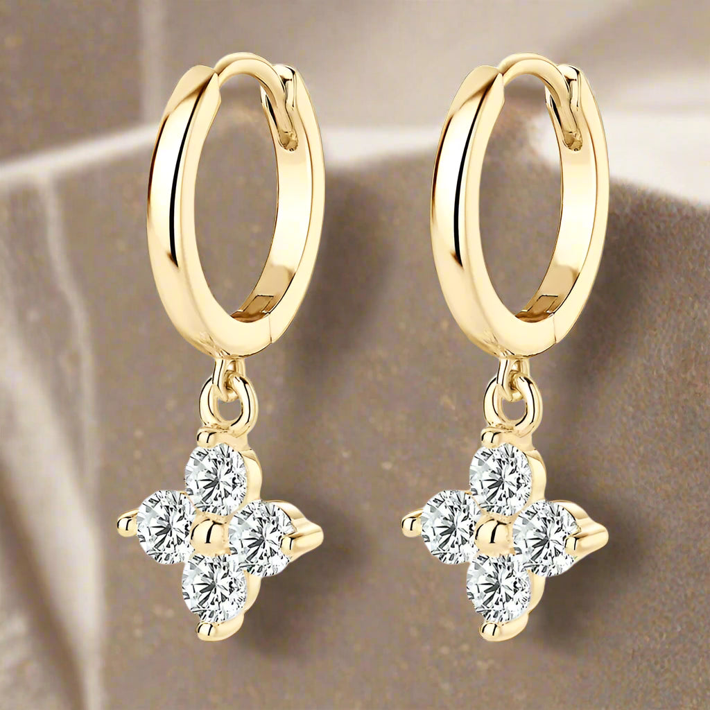 925 Sterling Silver Moissanite Hoop Drop Earrings Trendsi