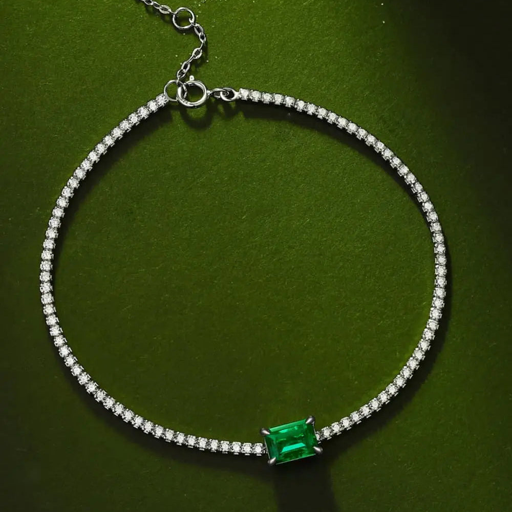 Adored 1 Carat Lab-Grown Emerald Bracelet Trendsi