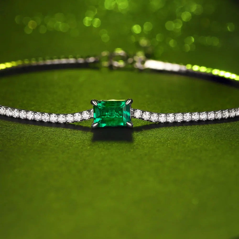 Adored 1 Carat Lab-Grown Emerald Bracelet Trendsi