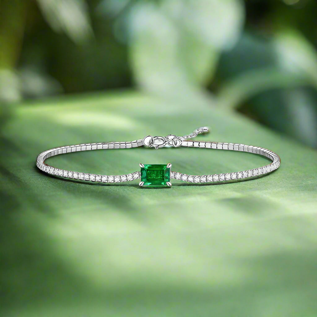 Adored 1 Carat Lab-Grown Emerald Bracelet Trendsi