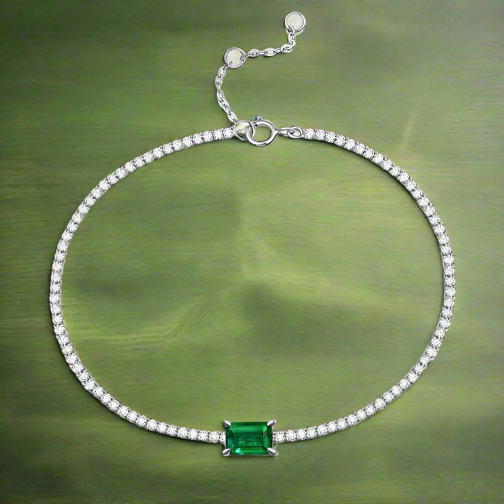 Adored 1 Carat Lab-Grown Emerald Bracelet Trendsi