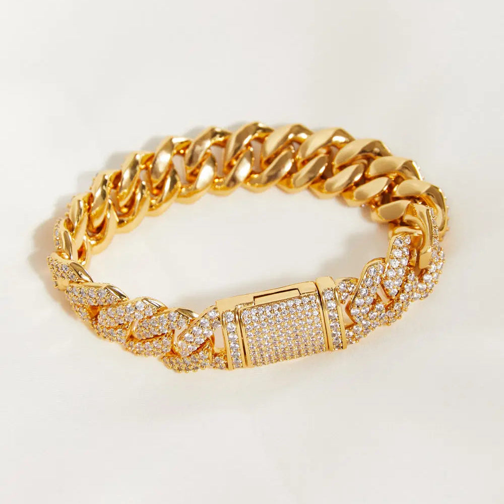 Alloy Inlaid Zircon Bracelet Trendsi