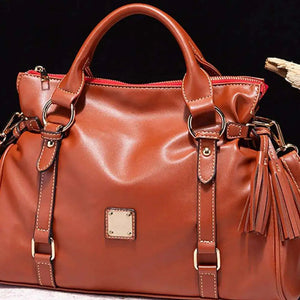 Asset | Premium PU Leather Handbag with Tassels Trendsi