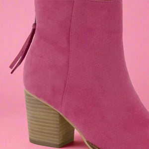 Beast Fashion Suede Point Toe Ankle Booties Trendsi