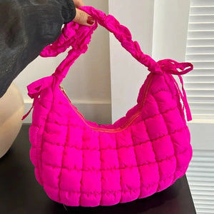 Bubble Texture Ruched Strap Quilted Shoulder Bag Trendsi
