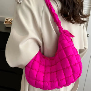 Bubble Texture Ruched Strap Quilted Shoulder Bag Trendsi