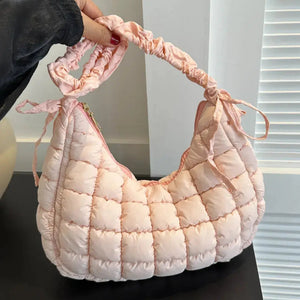 Bubble Texture Ruched Strap Quilted Shoulder Bag Trendsi