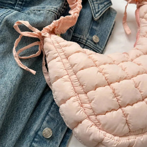 Bubble Texture Ruched Strap Quilted Shoulder Bag Trendsi