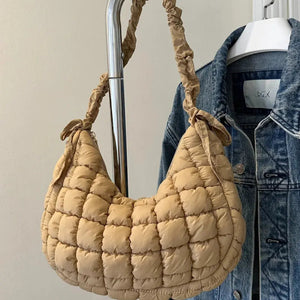 Bubble Texture Ruched Strap Quilted Shoulder Bag Trendsi