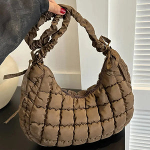 Bubble Texture Ruched Strap Quilted Shoulder Bag Trendsi