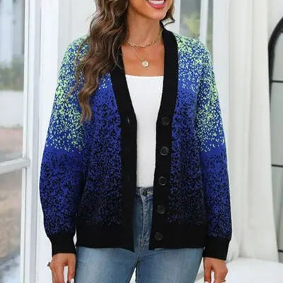 Button Up Long Sleeve Cardigan Trendsi