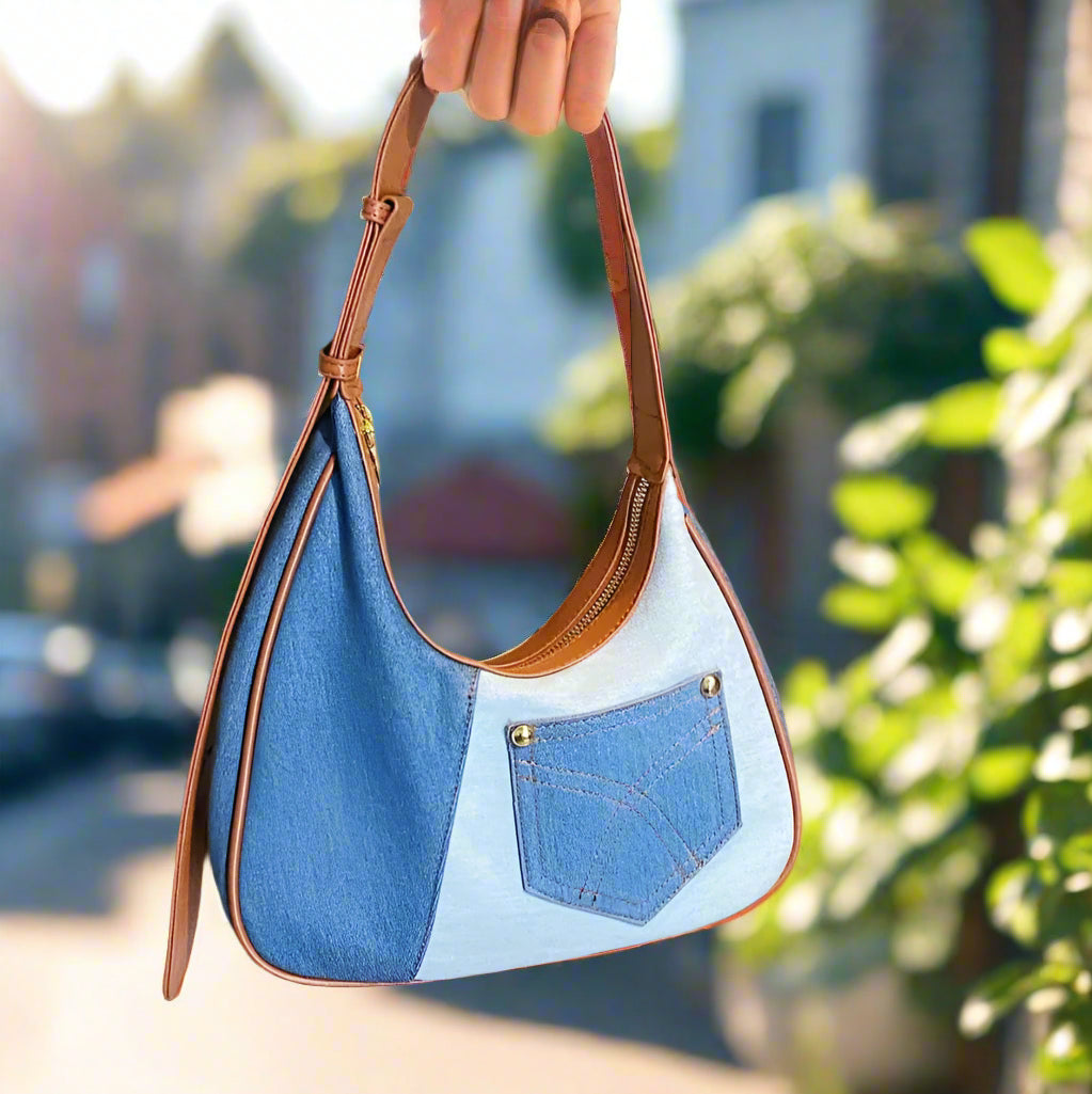 Color Block Adjustable Strap Shoulder Bag Trendsi