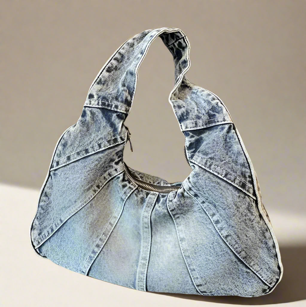 Crescent Shaped Denim Shoulder Bag Trendsi